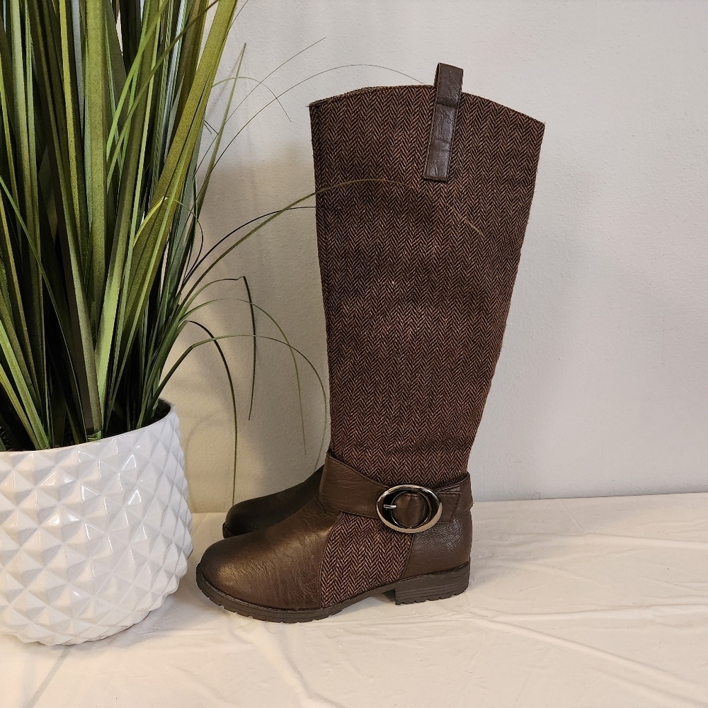 ANNA Tall Brown Lined Flat Boots Women's Size 7